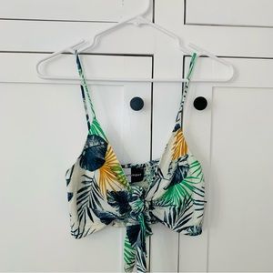 Day & Night Green Tropical Crop Top Size Small